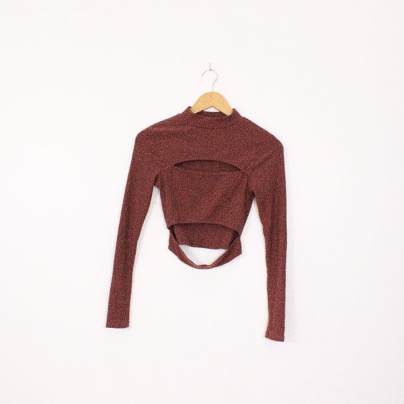 *Forever 21 Cutout Brown Long Sleeve - Picture 4 of 7